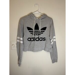 Adidas Exist Cropped Terry Heather‎ Gray Sweatshirt Size M